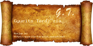 Gyurits Terézia névjegykártya